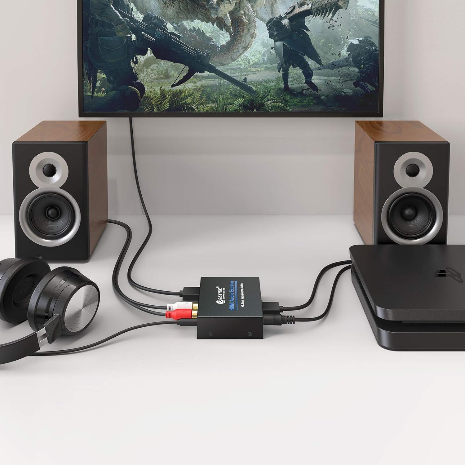 eSynic Professional HDMI Audio Extractor 4K HDMI Optical Adapter Audio Splitter with SPDIF,L/R and 3.5mm Output for PCM2.0,Dolby - Image 5