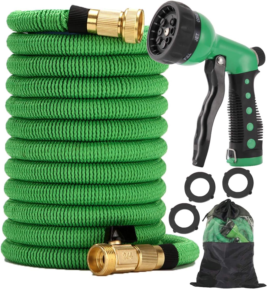 100 ft Expandable Garden Hose, 8 Function Premium Metal