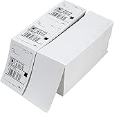 NATURALABEL 6000 PCS Bulk 4" x 6" Direct Thermal Labels for Small Business, Fanfold Shipping Labels with Perforated Lines, Compatible with Rollo and Zebra (3000 PCS/Stack, 2 Stacks)