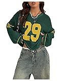 BEAUDRM Women's Y2k Jersey Shirt Oversized Graphic