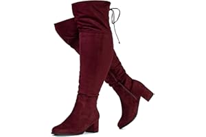 RF ROOM OF FASHION Women's Wide Calf Wide Width Block Heel Stretchy Over The Knee Boots - Plus Size Friendly