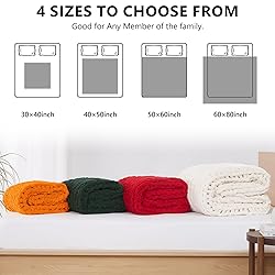 L'AGRATY Chunky Knit Blanket Throw - Soft Chunky