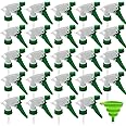 EBaokuup 24Pcs Trigger Sprayer Replacement Nozzle Replacement Stream Mist Bottle Nozzle Spray Bottle Nozzle Top Replacement and 1Pcs Funnel for Cleaning Home Office, Fit Standard 28/400 Neck Bottles