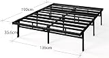 Zinus Justin Double Bed Frame 4ft6 135 x 190 cm Steel Slat Support Black view 5