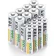 EBL 16 Sets AA AAA Batteries Combo with 8PCS AA 2300mAh & 8-Pack AAA 800mAh Rechargeable Batteries