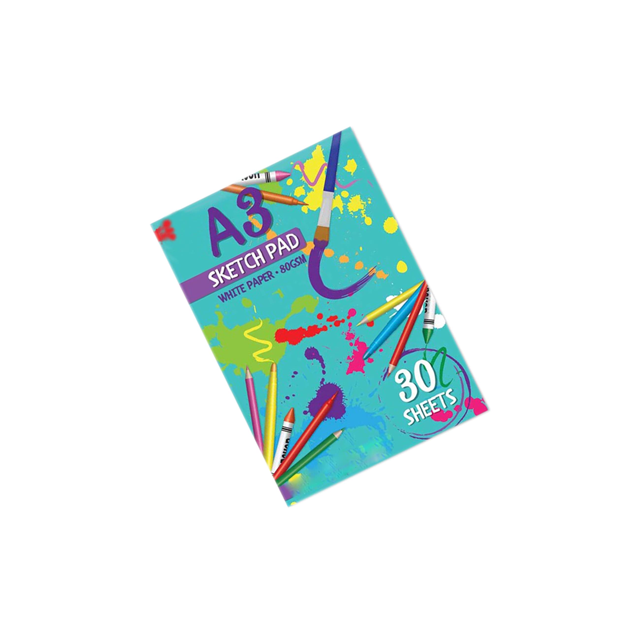 Vsorce4u 1 x A3 30 Sheets Blue Artist Sketch Pad Sketching Drawing Book 80 GSM White Plain Paper Pad for Kids Children for Art & Craft