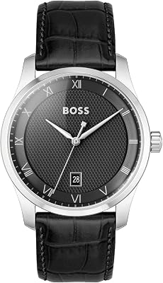 Montre Analogique à Quartz pour homme Collection PRINCIPLE avec Bracelet en cuir Noir - 1514122