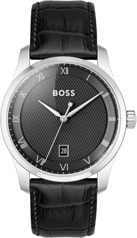 Analog Quarzuhr für Herren Kollektion PRINCIPLE mit Schwarzes Lederarmband - 1514122