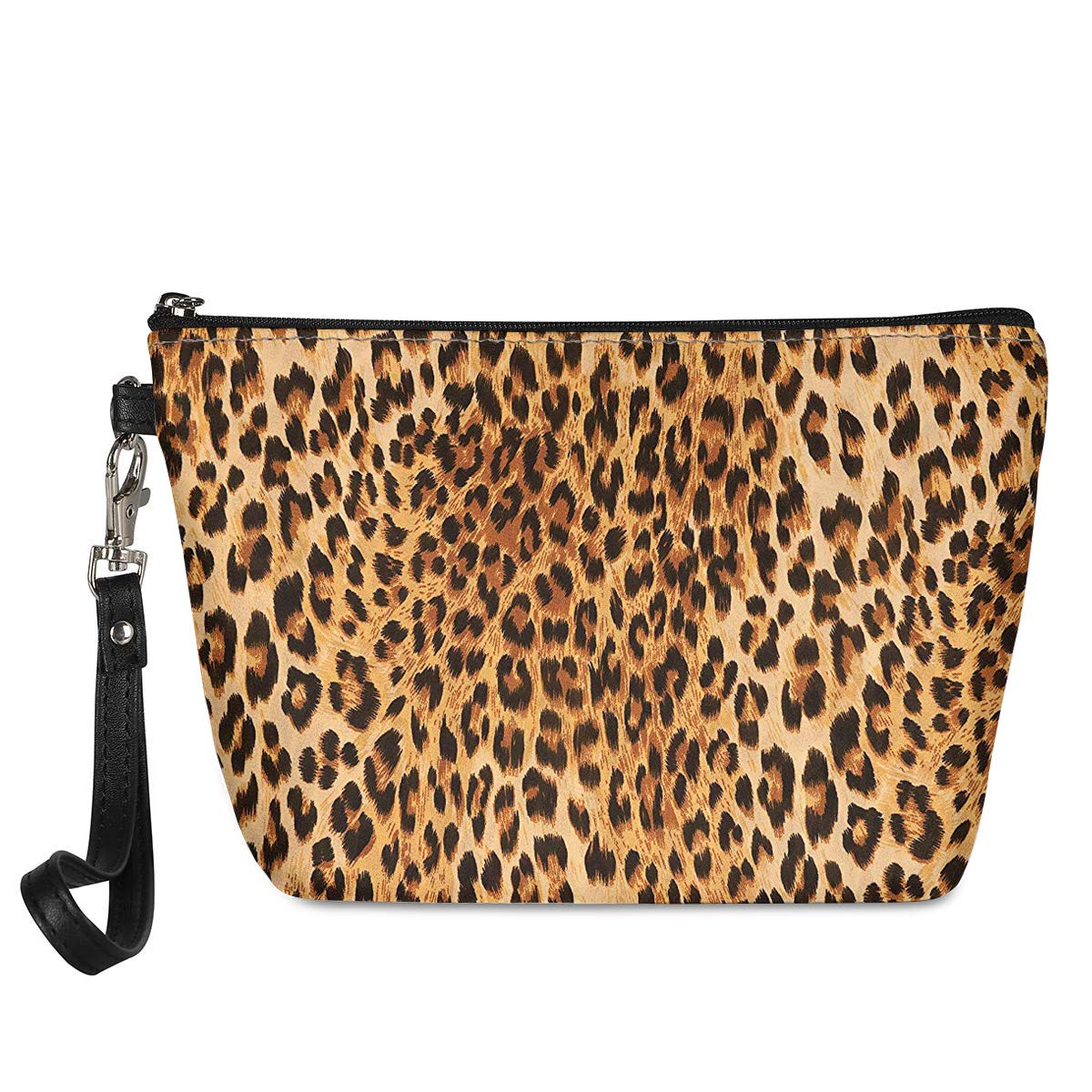 Biyejit Leopard Print Cosmetic Bag Makeup Bags Travel Waterproof Toiletry Bag for Women LadiesLipstick Pouch Toiletry Travel Case Organizer Purse