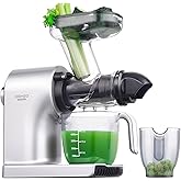 Juicer Machines,ORMEO HOME Cold Press Slow Masticating Juicers with 3.60"Large Feed Chute For Vegetable and Fruit,Easy to Clean,Quiet Motor,BPA-Free,High Juice Yield(Updated)