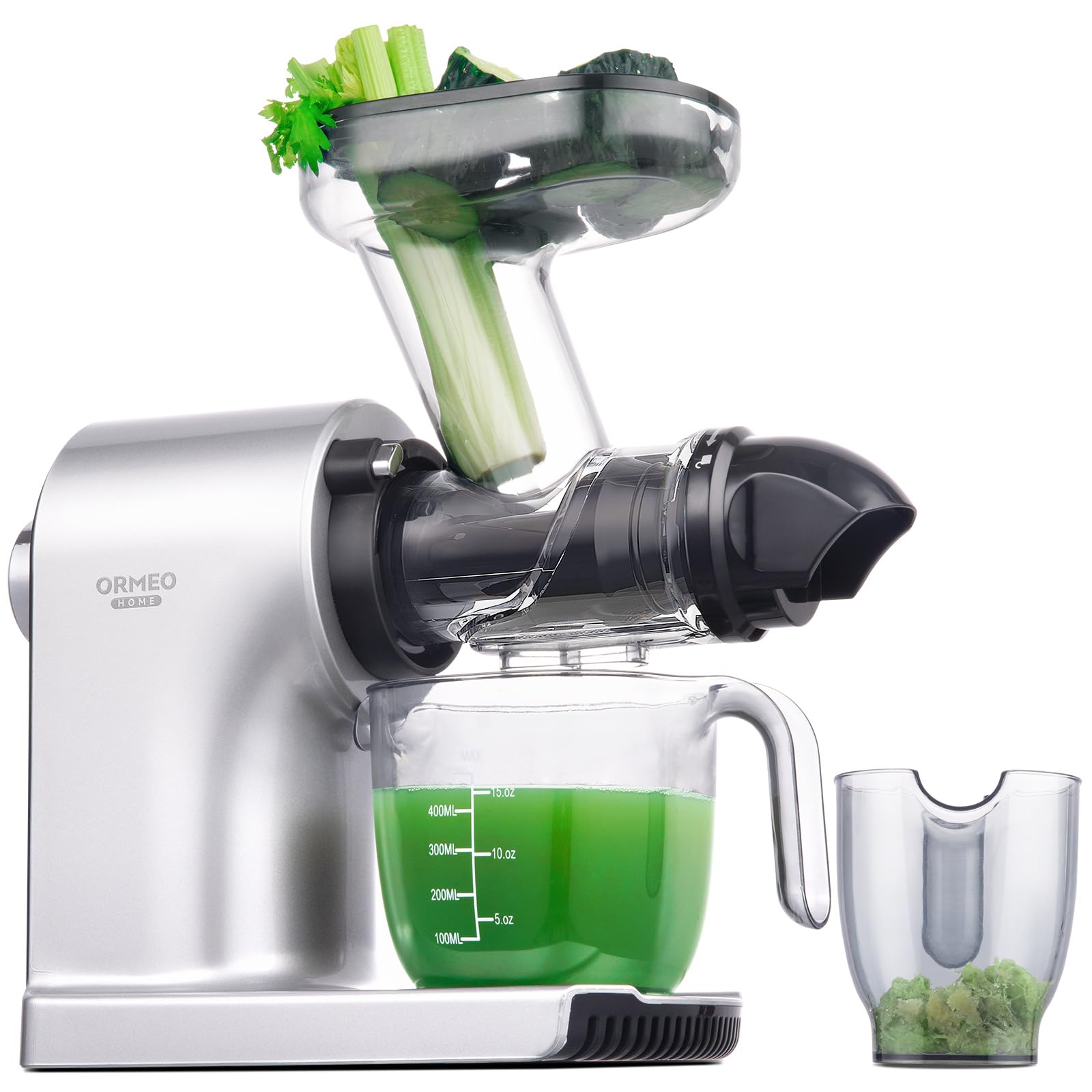 Juicer Machines,ORMEO HOME Cold Press Slow Masticating Juicers with 3.60"Large Feed Chute For Vegetable and Fruit,Easy to Clean,Quiet Motor,BPA-Free,High Juice Yield(Updated)