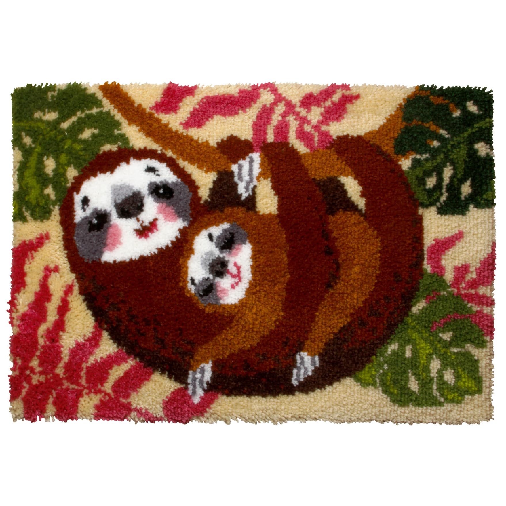 Orchidea Latch Hook Rug Kit - Mother and Baby Sloth
