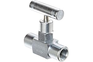 PIC GAUGES PIC Gauge NV-CS-1/4-GS-180-FXF Carbon Steel Straight Needle Valve with Gas Service Seat, 1/4" Female NPT x 1/4" Female NPT Connection Size, 6000 psi Pressure