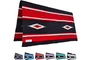 Majestic Ally 36"x 34" Navajo Design Acrylic Saddle Blanket -2.4 lbs (Red and Black)