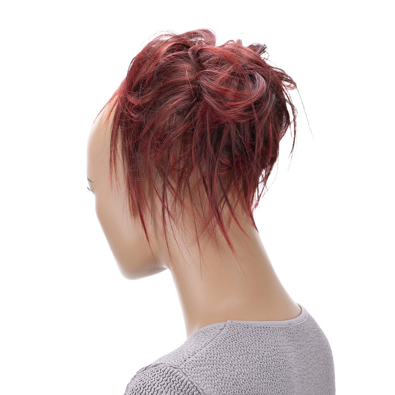 CAISHA XXL Jumbo Hairpiece Scrunchy Updo Bridal Hairstyle Messy Hair Tie Red Mix G9F