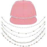 5 Pieces Trucker Hat Chains, Bill Decoration Hat Charms, DIY Mesh Baseball Cap Truckers Accessories, Colorful Daisy Flowers Pearl Hats Chain for Trucker Hats Mesh Baseball Caps, 5 Styles
