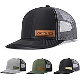 Custom Hats for Men Women Personalized Baseball Caps Leather Patch Trucker Hat for Adult Adjustable Custom Hats