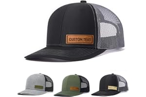 Custom Hats for Men Women Personalized Baseball Caps Leather Patch Trucker Hat for Adult Adjustable Custom Hats