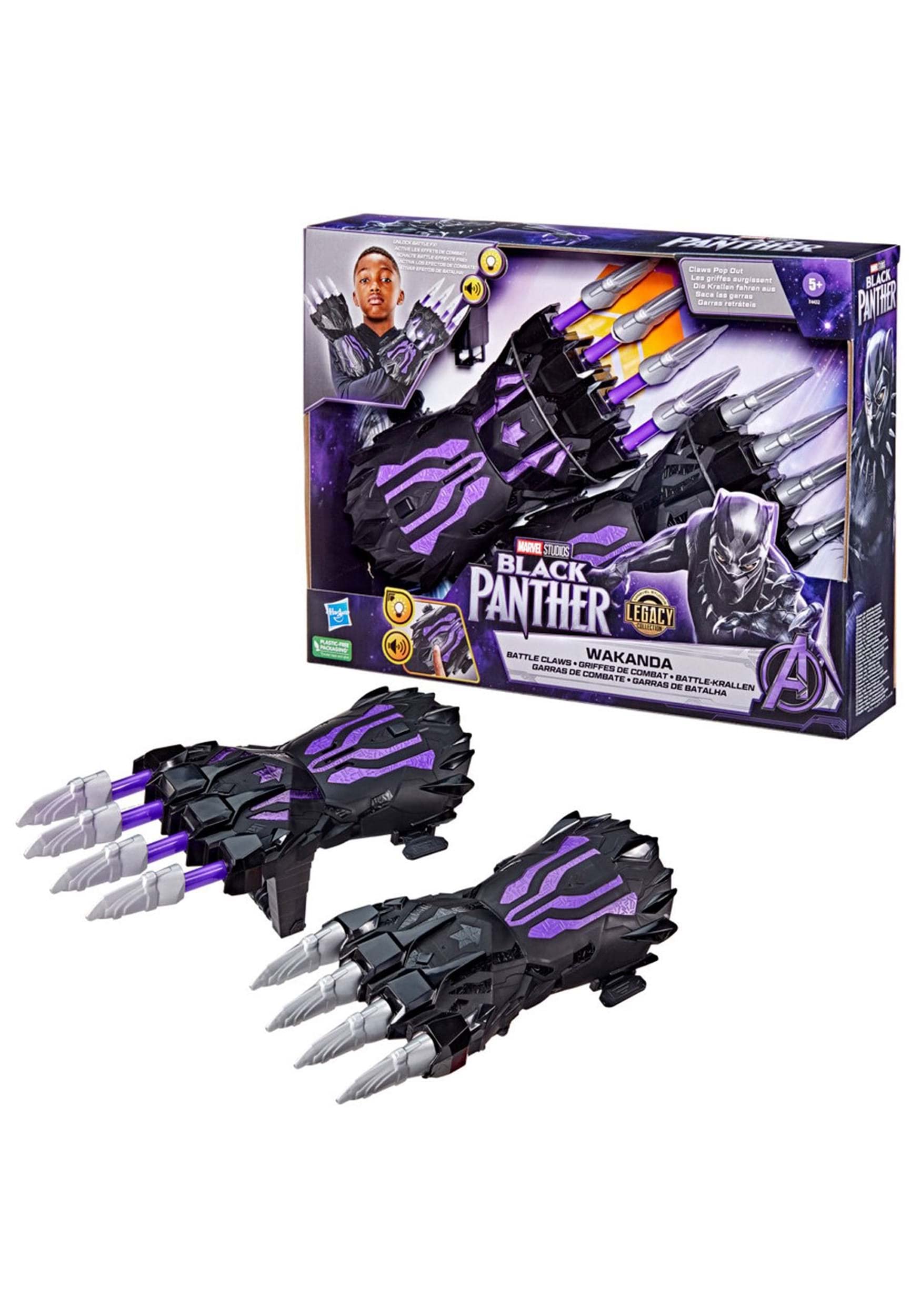 Marvel Studios' Black Panther Legacy Collection Wakanda Battle FX Claws, Light-Up Role Play Toy For Kids 5 And Up
