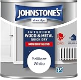 Johnstone's Wood & Metal Paint Gloss White 250ml Water Based Quick Dry