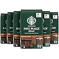 Starbucks Whole Bean Coffee, Medium Roast Coffee, Pike Place Roast, 100% Arabica, 6 bags (18 oz each)