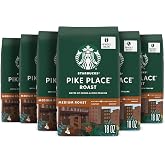 Starbucks Pike Place Roast Whole Bean Coffee, 6 Bags 18 oz | 100% Arabica whole bean coffee; Medium Roast Pike Place Roast; 6 bags, 18 oz each (108 oz total)