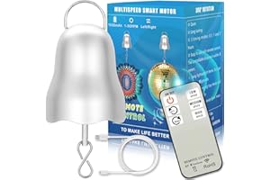 CNCJ Disco Ball Motor, 1600mAh Wind Spinner Motor, 1-30 RPM Slow Rotating Silver Mirror Ball Motor with Remote, Small Spinning Ornament Hanging Baby Crib Mobile Motor Battery Operate