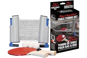 Swiftflyte Table Tennis Play Anywhere Set Includes 2 Paddles, 3 Balls, Retractable Net and Mesh Carry Bag for Convenient Stor
