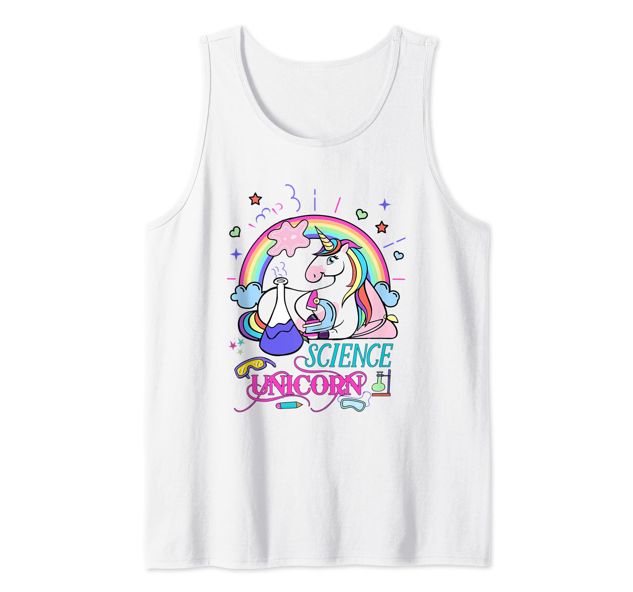 For Girls That Love Finding Things Out Cute Science Unicorn Tank Top
