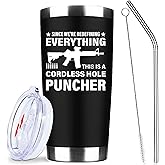 ATHAND Gun 20 oz Insulated Tumblers with Lid & Straw | Double Wall Stainless Steel Vacuum Wine Tumbler Coffee Mug | Novelty Birthday Gifts Idea (Black)