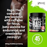 Warrior Rage Pre Workout Powder 392g High Stim 300mg Caffeine Wicked Watermelon view 3