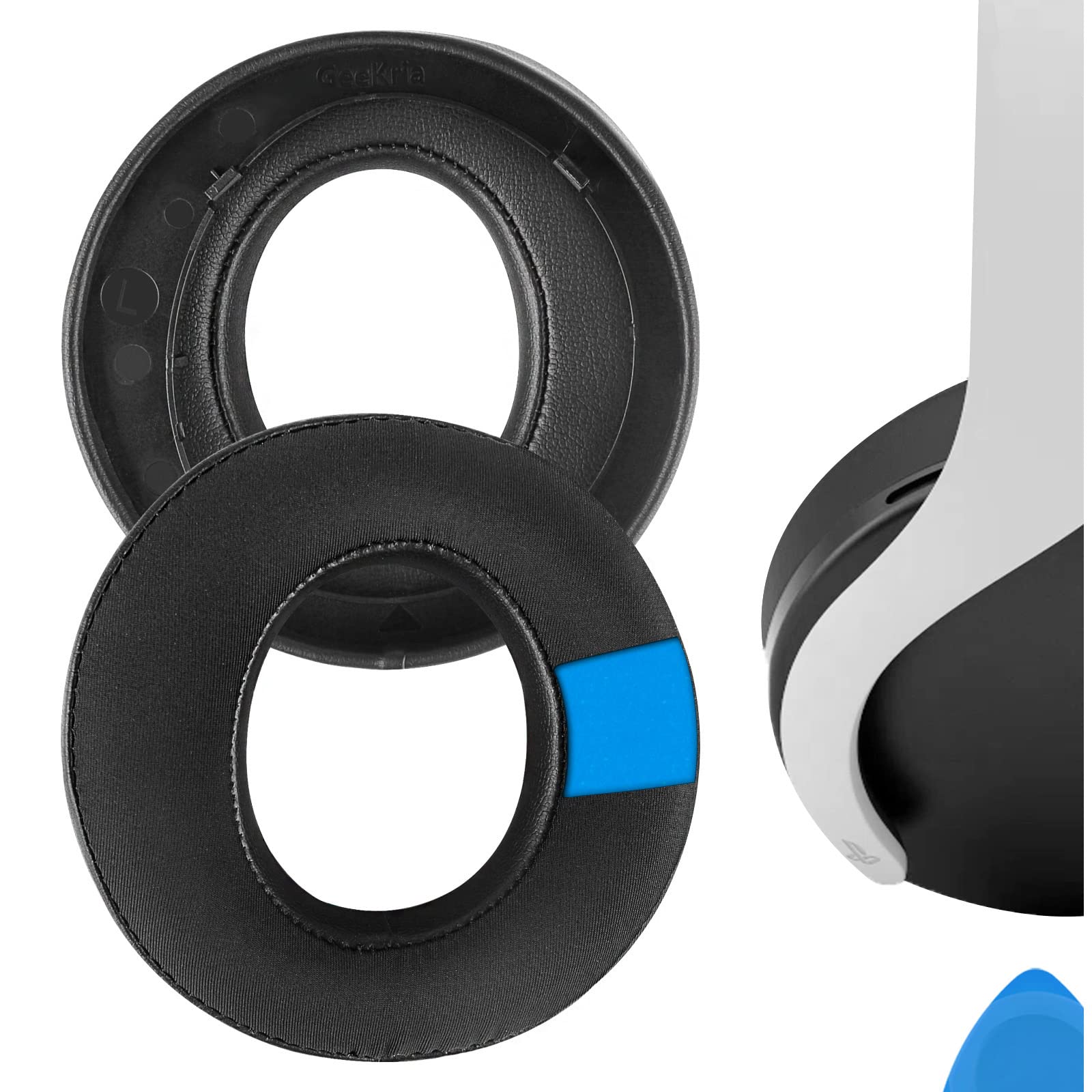 Geekria Sport Cooling Gel Replacement Ear Pads Compatible with Sony PlayStation 5 PULSE 3D PS5 Wireless Headphones, Ear Cushions with Video Guide (Black)
