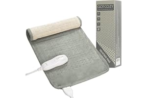 GOTCOZY Heating Pad for Back Pain Relief & Cramps,Electric Heating Pads for Neck and Shoulders with 2H-Auto Shut Off and 5 He