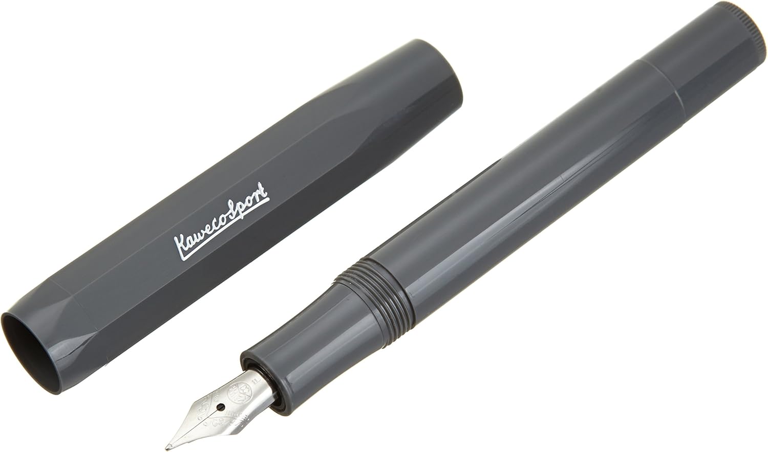 Kaweco SKYLINE SPORT Fountain Pen Grey I Premium Writing Pen for Ink Cartridges 13 cm in Modern Design and Colour I Nib: F (Fine)