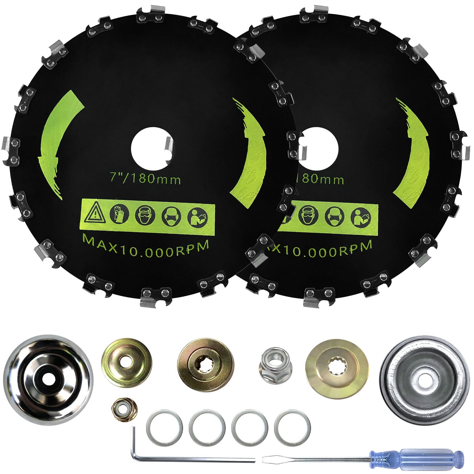 Photo 1 of Yutacorex 7" x 16T Chainsaw Tooth Brush Cutter Blade fits for STIHL FS56RCE FS91R FS70R FS94R FS111R FS131 FS91 FS131R FS56CE FS111RX Trimmer Weed Eater, with 2 Sets The Adapter Kit