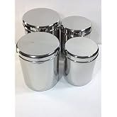 Private Qualways Jumbo Stainless Steel Kitchen Canister Set of 4 (Set of 4), 6.5 lb, 5 lb. 4 lb and 3 lb canister set