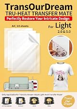TransOurDream Transfer Tape for Vinyl Inkjet 10 Sheets A4 Light Heat Transfer