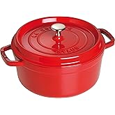 Staub 4 Qt. Round Cocotte-cherry Red