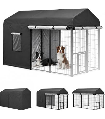 Amazon.com: LYBOSH Outdoor Dog Kennel Cover, 8'Dx4'Wx6'H, Full