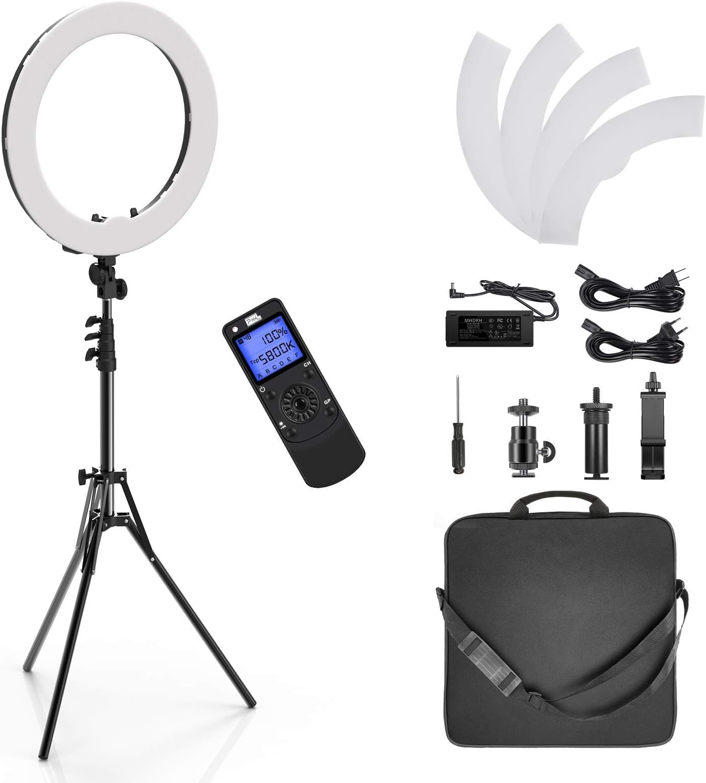Pixel Ring Light, 19inch Selfie Ring Light with Wireless Remote Control, Dimmale Color Temperature for Camera and Smartphone, Perfect for YouTube, Make-up, Portrait, Online Teaching, Photography
