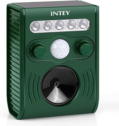 Intey Tiervertreiber Katzenschreck Wasserdichte Ultraschall Solar Tiervertreiber Batteriebetrieben Utraschall Abwehr Marderabwehr Garten Tiervertreib Vertreiben Fur Marder Fuchs Waschbar Wildschwein