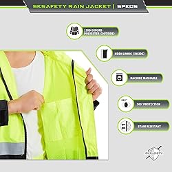 SKSAFETY Hi Vis Reflective Rain suits for Men