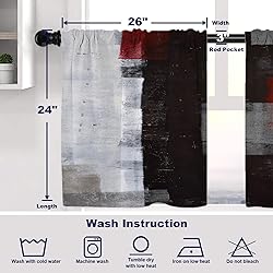 Batmerry Art Modern Abstract Window Curtain, Red