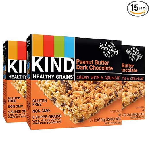Kind Bar - Granola - Healthy Grains - Peanut Butter Dark Chocolate - 1.2 oz - 5 Count - Case of 8