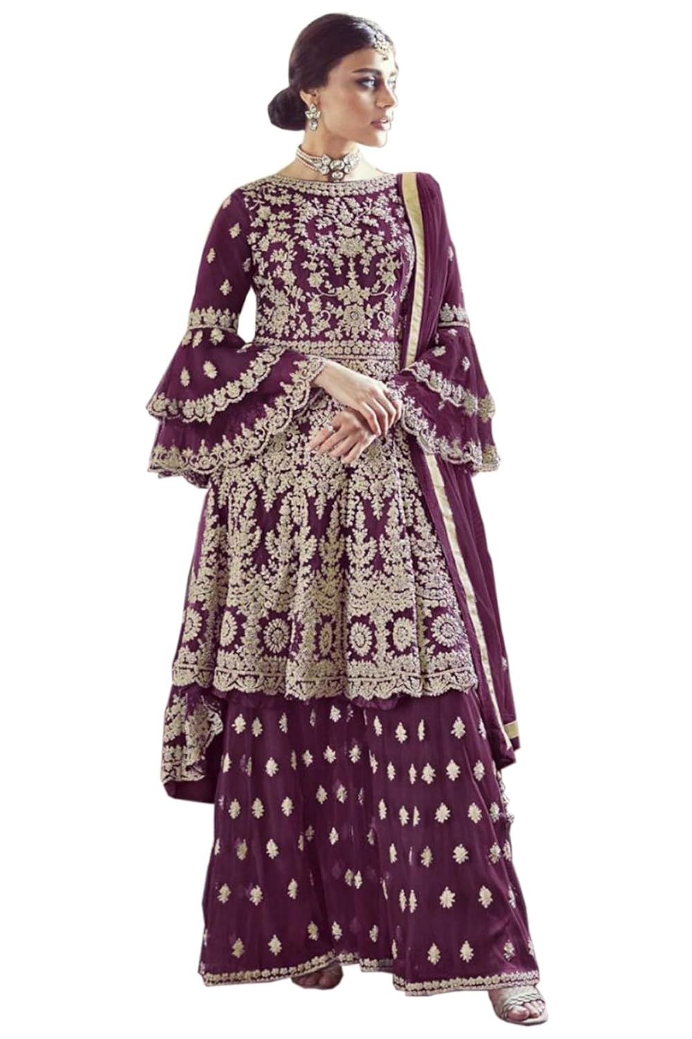 Buy Designer Sharara Suit ZF107226 at Amazon.in