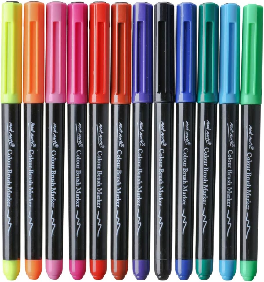 Mont Marte Markers – 12 Pieces – Ideal Markers for Adult Colouring ...