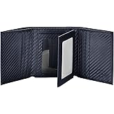 Stealth Mode Carbon Fiber Trifold RFID Wallet For Men With Flip Out ID Holder (Carbon Fiber)