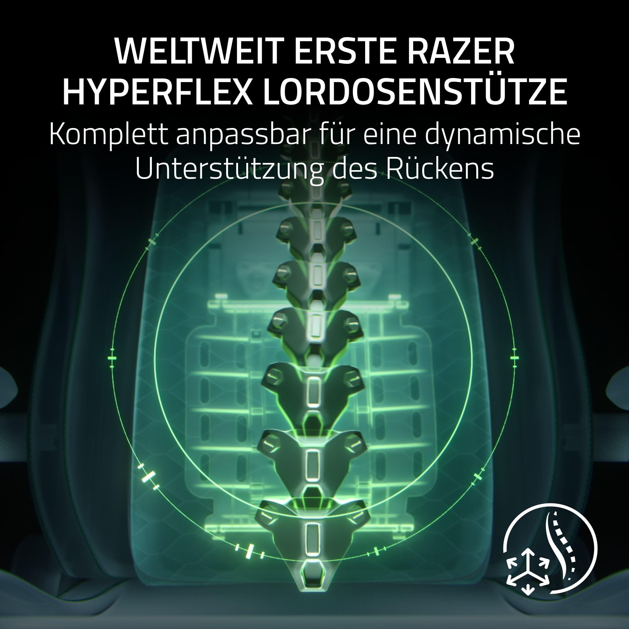 Razer Iskur V2 NewGen - Ergonomischer Gaming-Stuhl mit atmungsaktivem Gen-2 EPU-Leder mit Cooltouch Technologie - Hyperflex Lordosenstütze - breite Schulterbögen und Sitzfläche | Schwarz 2