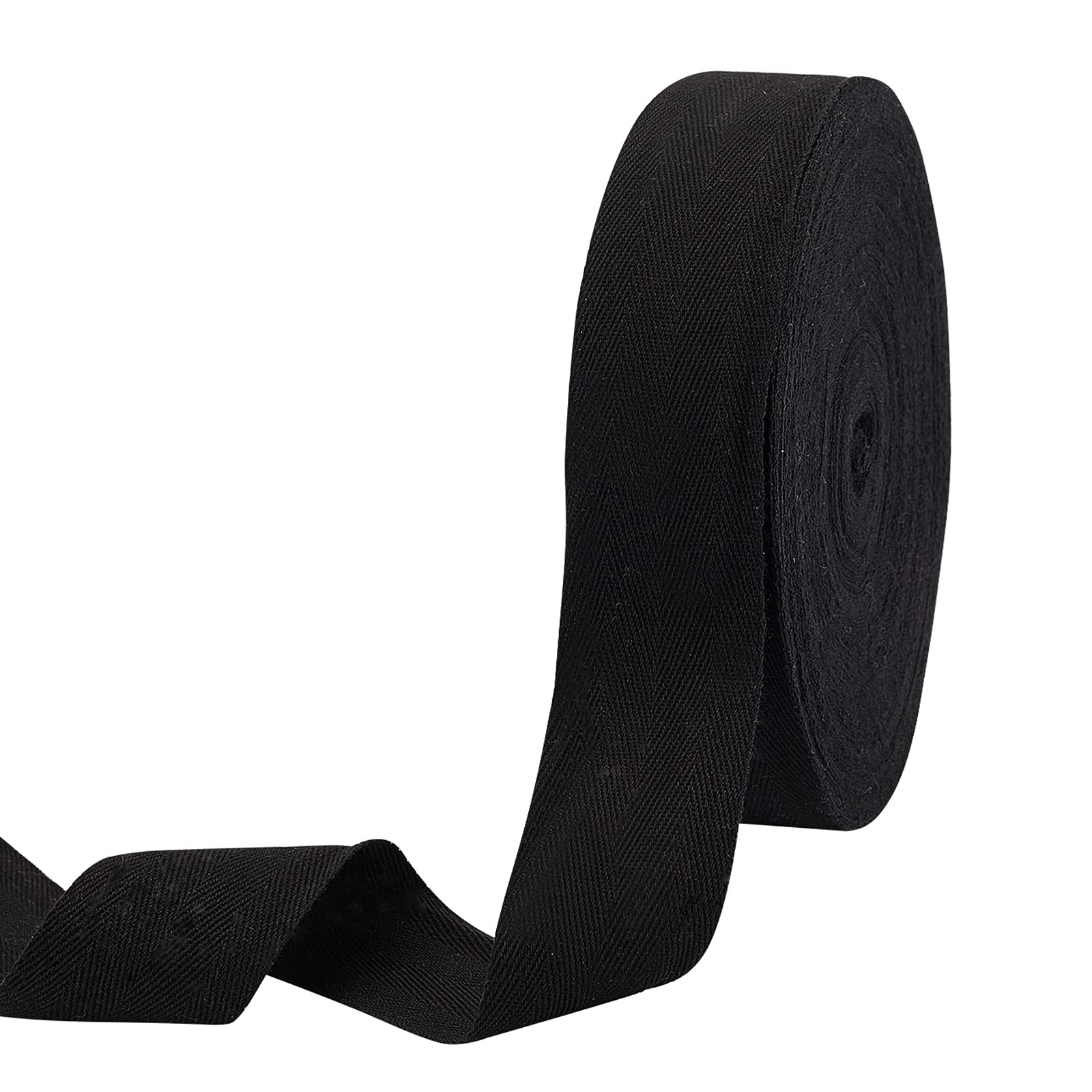 NBEADS 49 Yards/45m Black Herringbone Cotton Tape Ribbons, 50mm Wide, 0.5mm Thick, Classic Style, Perfect for Birthday, Casual, Craft, Everyday Occasions, Home Decor, Gift Wrapping, Sewing, DIY Crafts