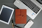 KomalC Handmade Leather Journal 8 x 6 Distressed Tan Buffalo Leather view 5
